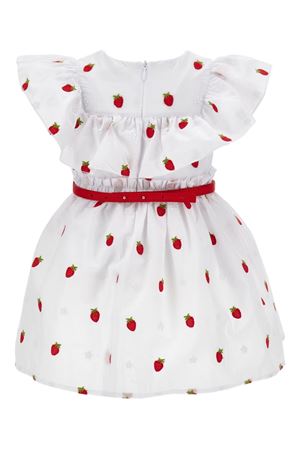 abito in cotone bianco e rosso MONNALISA KIDS | 31G91479449944